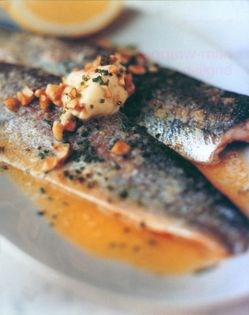 Trout with roasted hazelnut butter
