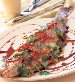 Trout with tamarind and chilli sauce
