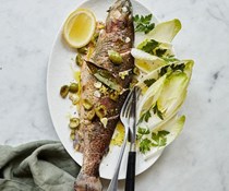 Trout with white wine and rosemary