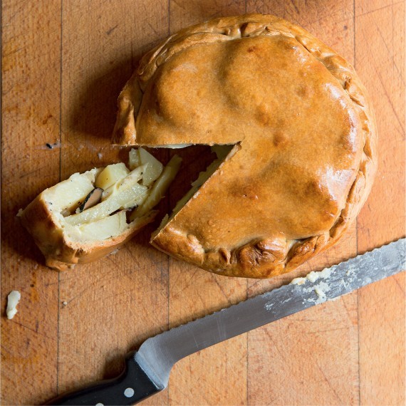 Truffle, cheese and potato pie