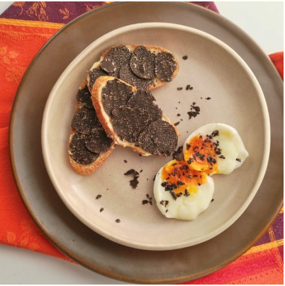 Truffle sandwiches with soft-boiled egg
