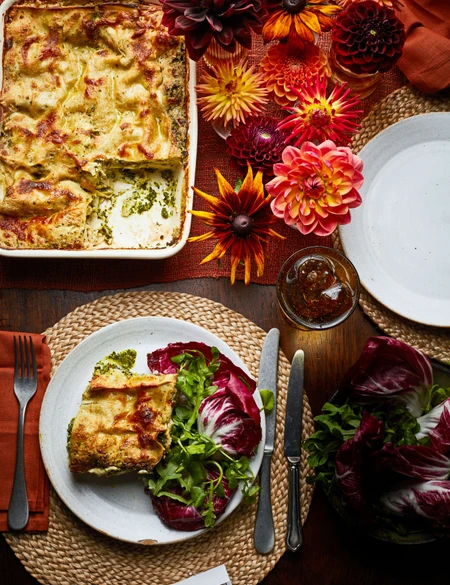 Truffled celeriac and cavolo nero lasagne