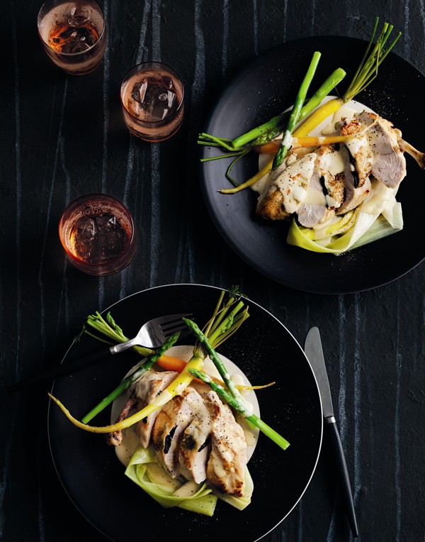 Truffled chicken with Champagne sauce