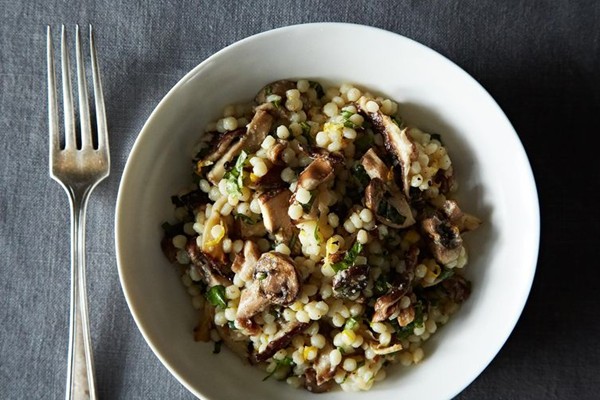 Truffled Israeli couscous with Meyer lemon and basil