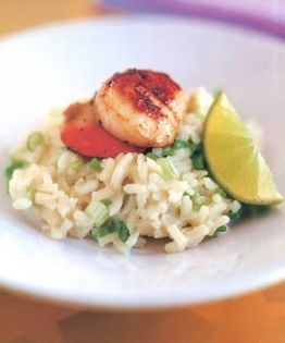 Truffled leek risotto with seared scallops