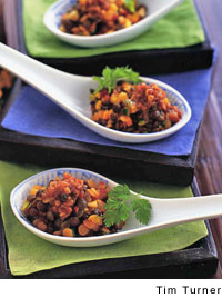 Truffled lentil spoons