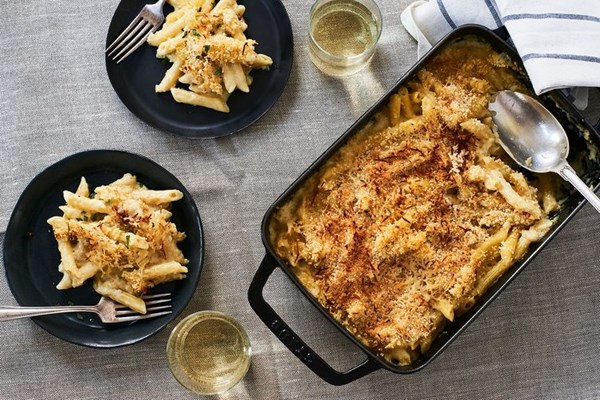 Truffled, mustardy mac & cheese