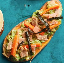 Tuna & avocado sweet potato toast