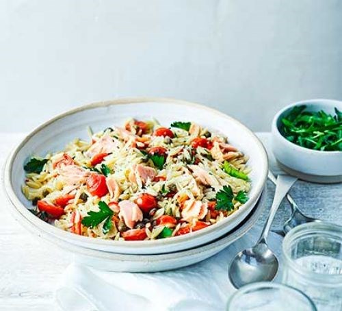 Tuna & caper orzo with parsley 