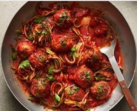 Tuna & olive polpette with courgettes