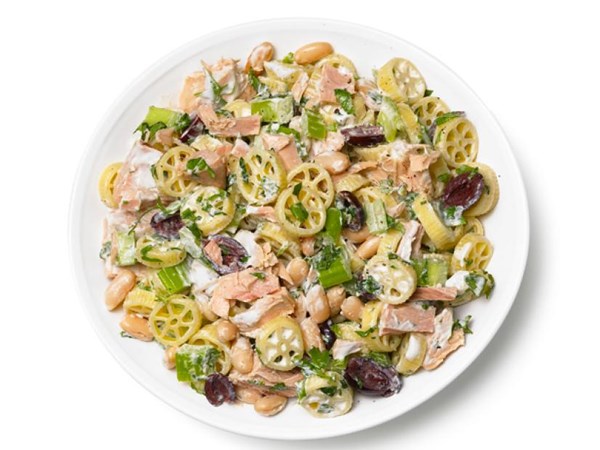 Tuna and olive pasta salad
