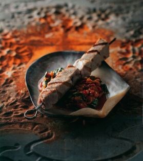 Tuna brochette à la Biscayenne