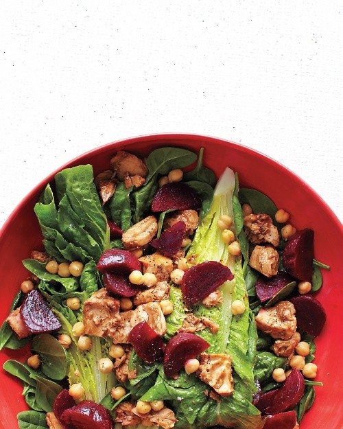 Tuna, chickpea, and beet salad