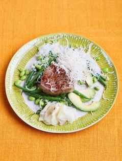 Tuna, green bean and wasabi salad