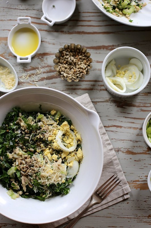 Tuna, kale, and egg salad