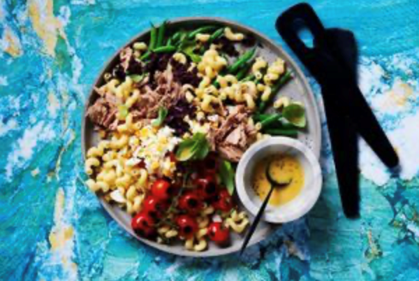 Tuna Niçoise pasta salad