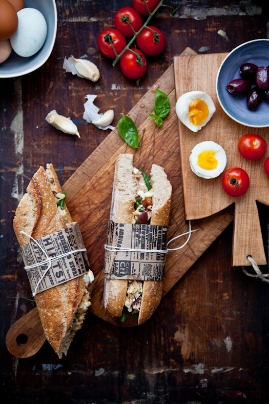 Tuna nicoise sandwiches