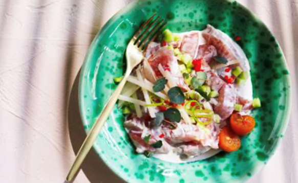 Tuna ota ika with lotus root