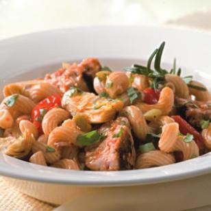 Tuna pasta with olives & artichokes