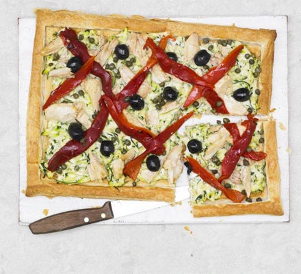 Tuna, pepper & courgette tart