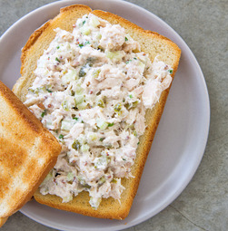 Tuna salad with cornichons and whole-grain mustard