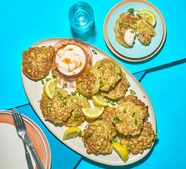 Tuna, spring onion & sweetcorn fritters