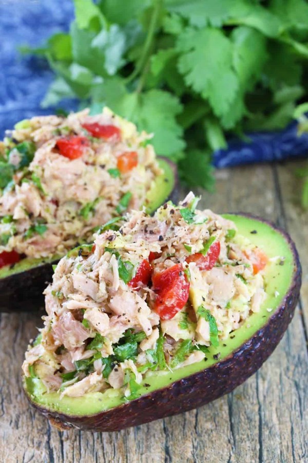 Tuna-stuffed avocado