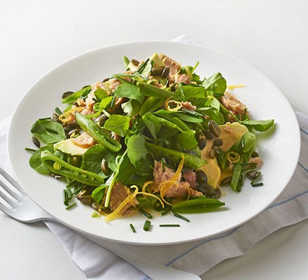 Tuna, sugar snap & avocado salad 