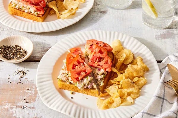 Tuna toasts with spice-dusted tomatoes