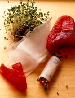 Tuna wrapped in daikon