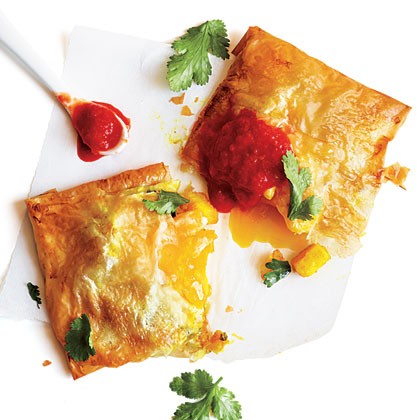 Tunisian brik-style eggs