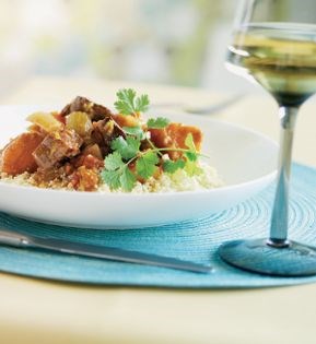 Tunisian lamb tagine with toasted almonds and couscous