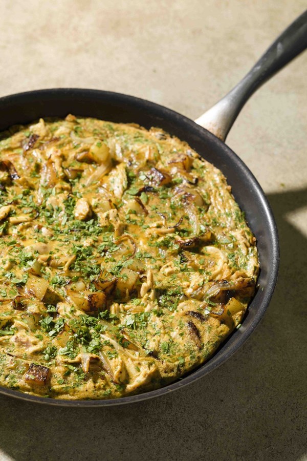 Tunisian-style frittata with potato and chicken