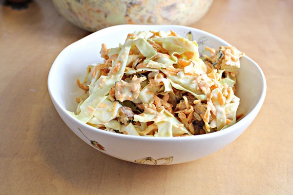 Tupelo Honey coleslaw with sweet potatoes and sunflower seeds