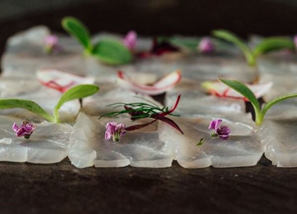 Turbot usuzukuri with chilli ponzu