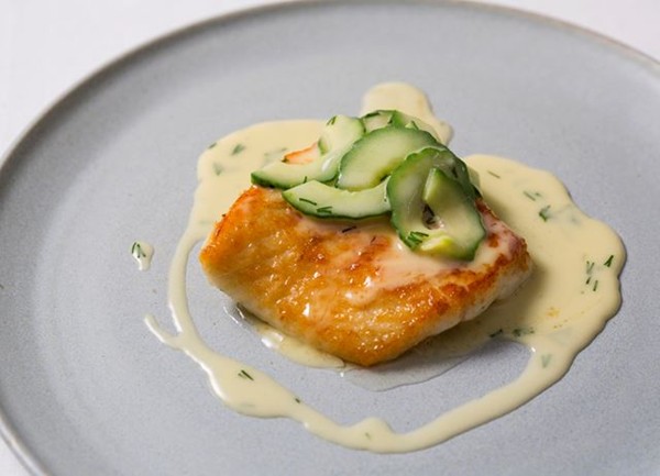 Turbot with cucumber beurre blanc