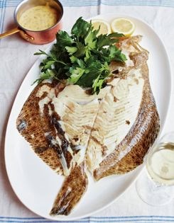 Turbot with sorrel sauce (Turbot à l'oseille)