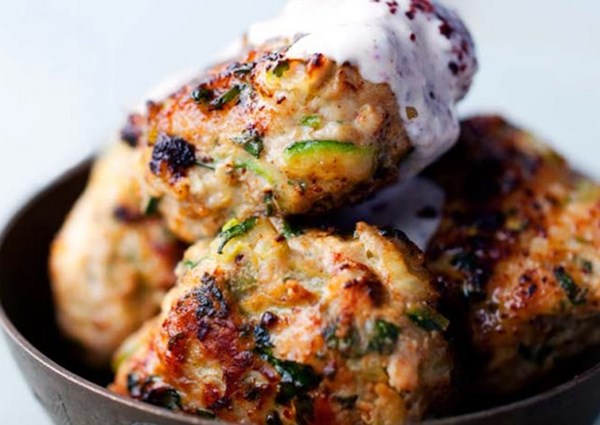 Turkey & courgette burgers with spring onion & cumin