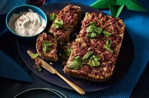Turkey & courgette traybake with sumac onions and yogurt