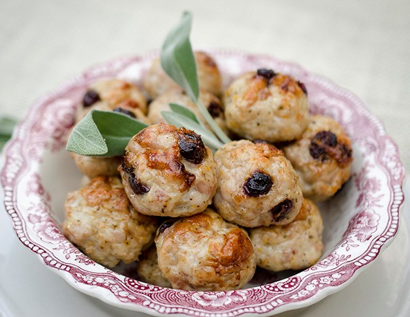 Turkey and cranberry burgers, balls & bangers