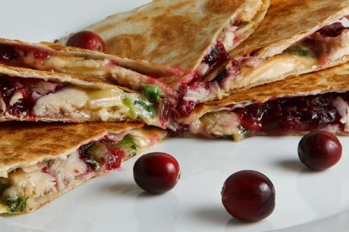 Turkey and cranberry quesadillas
