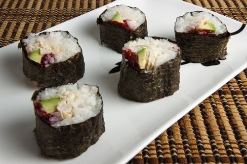 Turkey and cranberry sushi