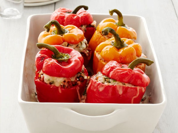 Turkey-and-rice stuffed peppers