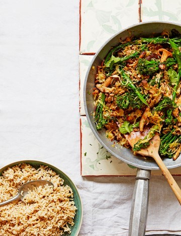 Turkey and sauerkraut stir-fry