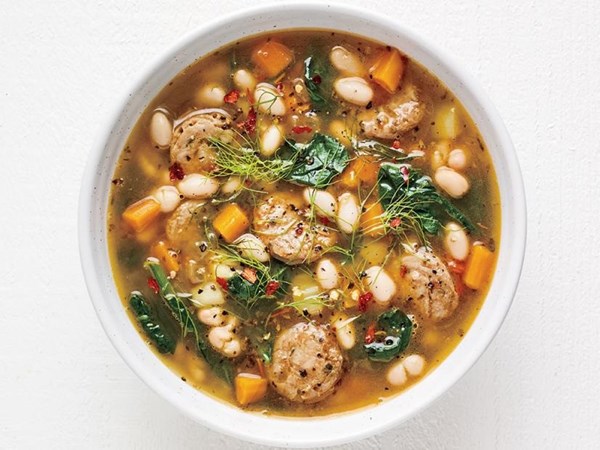 Turkey and sausage navy bean soup 