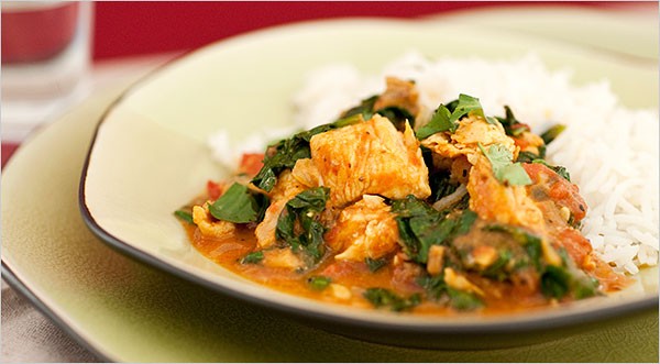 Turkey and spinach curry