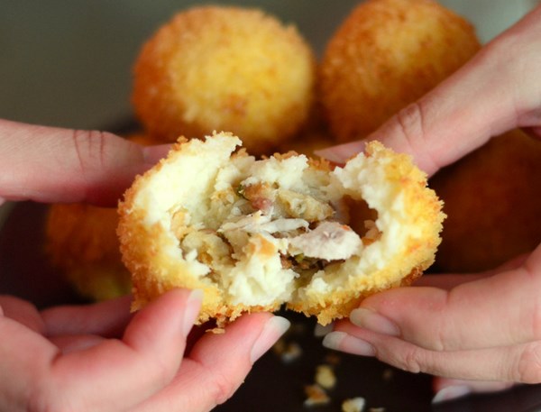 Turkey and stuffing potato balls