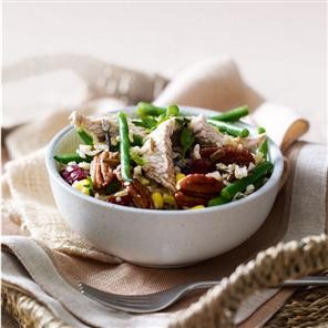 Turkey and wild rice pilaf with pecans and cranberries