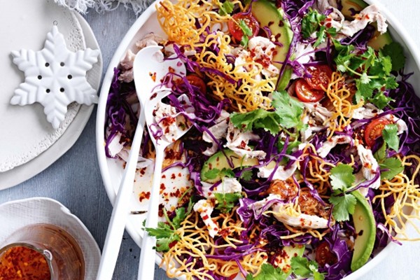 Turkey, avocado & crunchy noodle salad