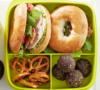 Turkey, bacon & avo mini bagels 